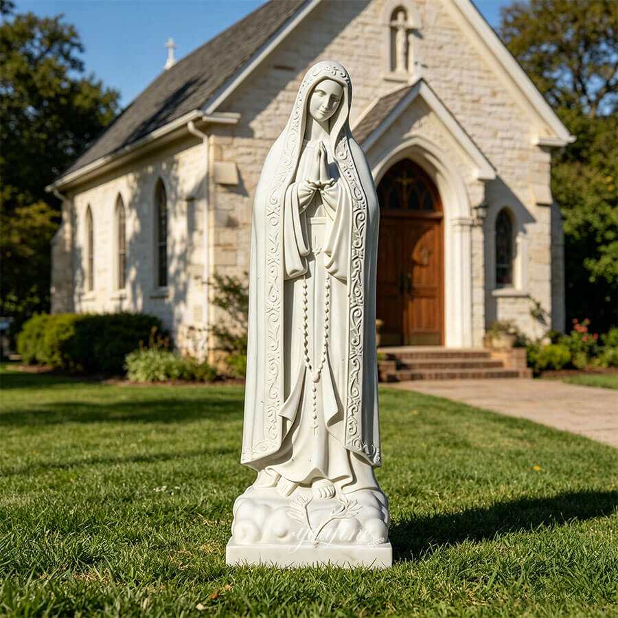 hand-carved fatima marble statue