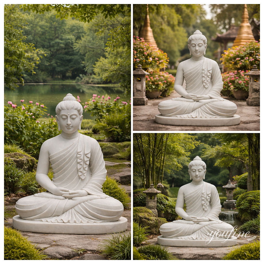 White marble Buddha statue for outdoor