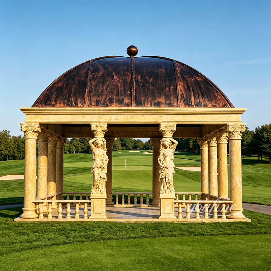 Antique yellow marble gazebo