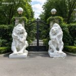 outdoor marble lion statue for entrance