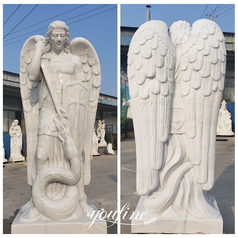 The wings of s michael marble statue