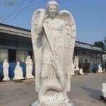 the front of st michael marble statue