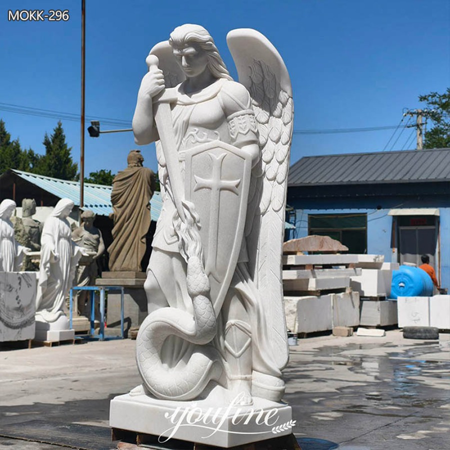 the right of st michael marble statue