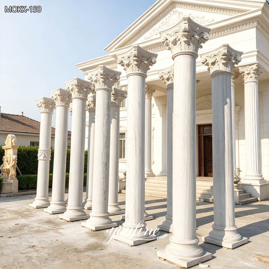 white marble column for decoration