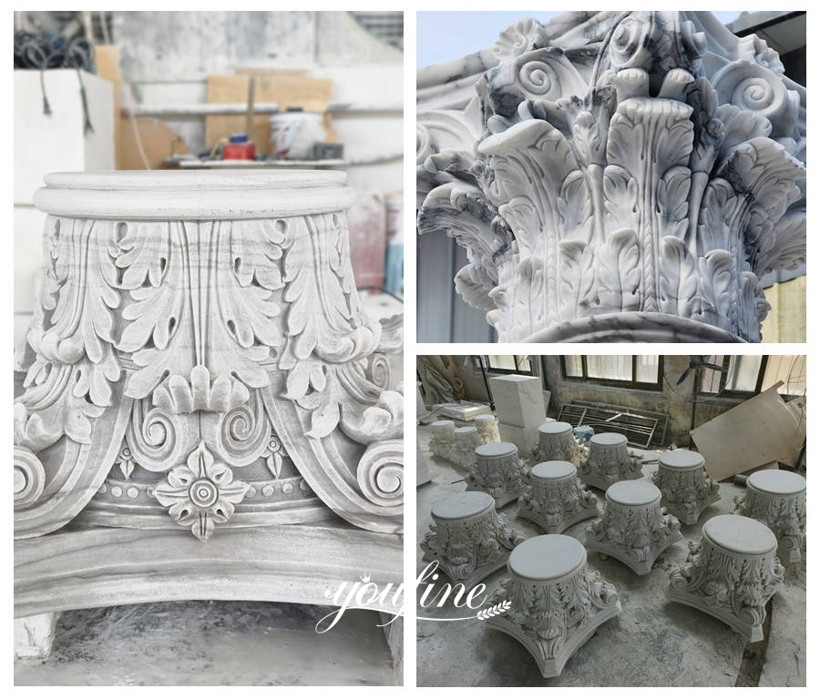 the details of white marble column