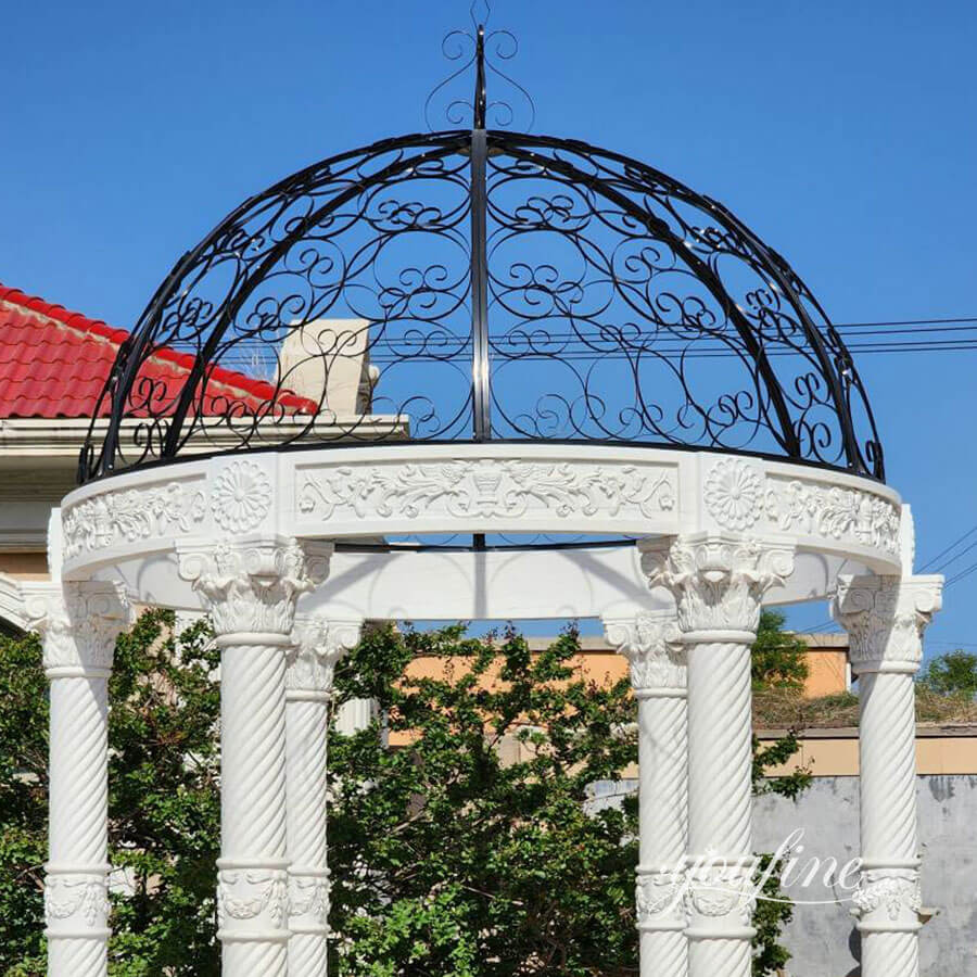 Wrought iron dome of the marble gazebo