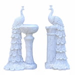 large outdoor peacock flower pot statue