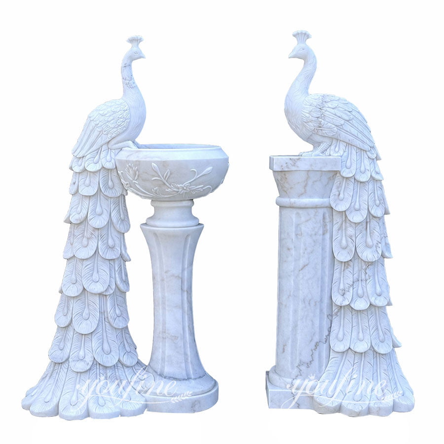 large outdoor peacock flower pot statue