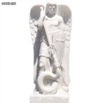 pure white st michael marble sculpture