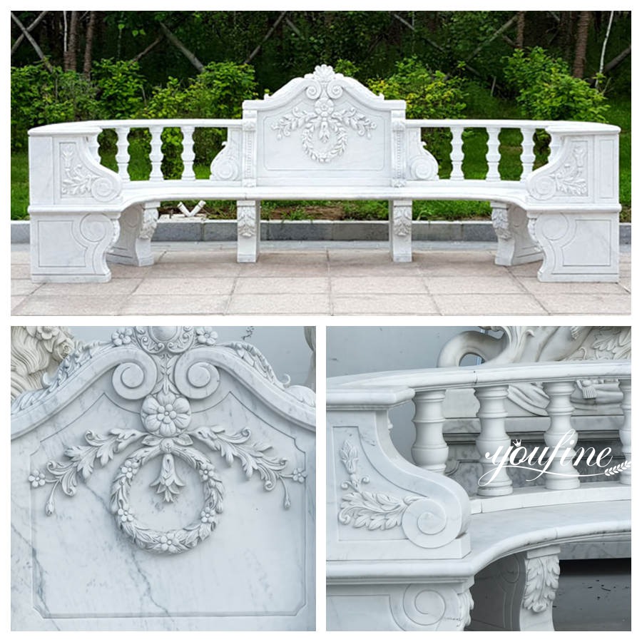 marble bench for garden details