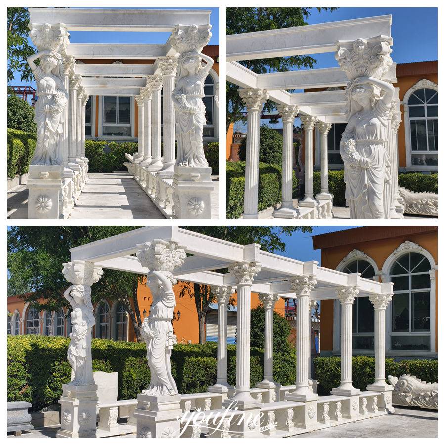 garden stone gazebo in different angles
