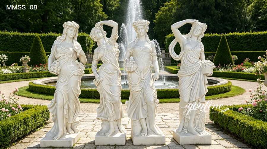 Four Seasons Classical White Marble Goddess Statues