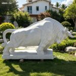 Gray Granite Bull Sculpture