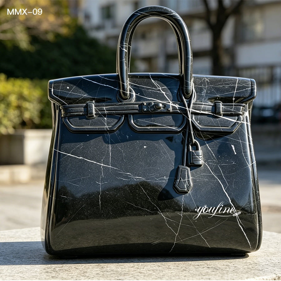 Fashion-inspired modern marble sculpture, bold statement art for urban and commercial settings