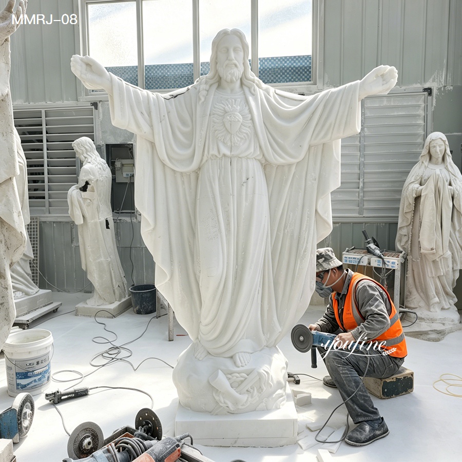 Jesus Christ Marble Statue in Workshop