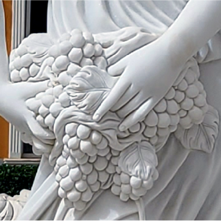 Marble Goddess Hand Holding a Bountiful Cluster of Grapes