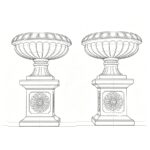 Marble Planter with Matching Base design