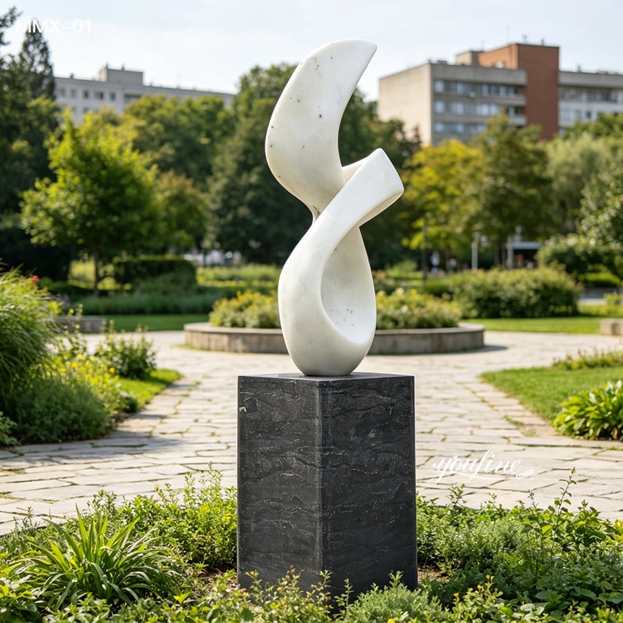 white marble art abstract sculpture for corporate and public spaces
