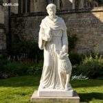 Handcrafted marble St Francis of Assisi statue for outdoor display