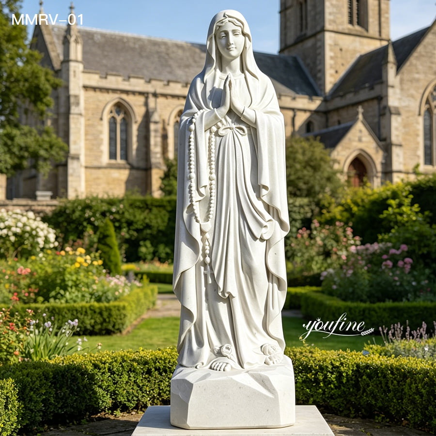 Our Lady Of Lourdes Marble Statue Outdoor Church Decor