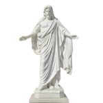 Plain background Belosol Christus Statue solid white marble Jesus statue product shot