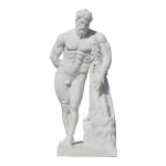 Handmade Hercules marble statue product shot with isolated white background
