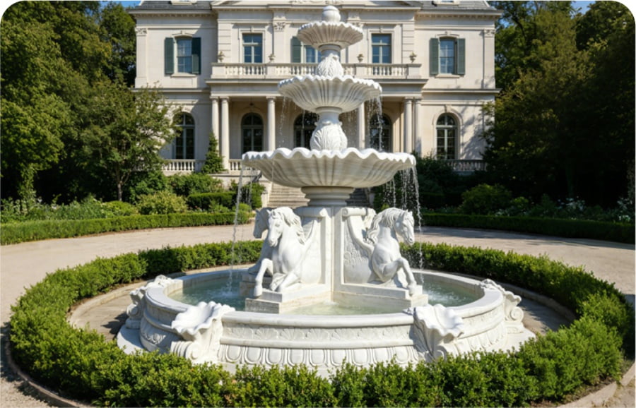 Villas Manors Courtyards Fountain