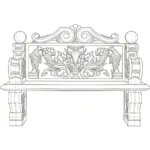 Detailed sketch of an ornate marble mantel with intricate floral patterns, eagle motifs, and central decorative elements.