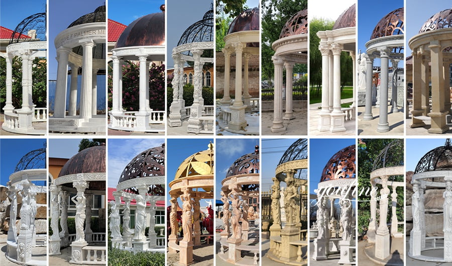 Classical marble column designs including Doric, Ionic, and Corinthian styles