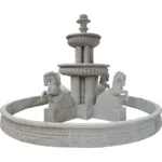 Classic marble fountain featuring intricately carved horse sculptures and decorative patterns, ideal for luxury outdoor spaces.