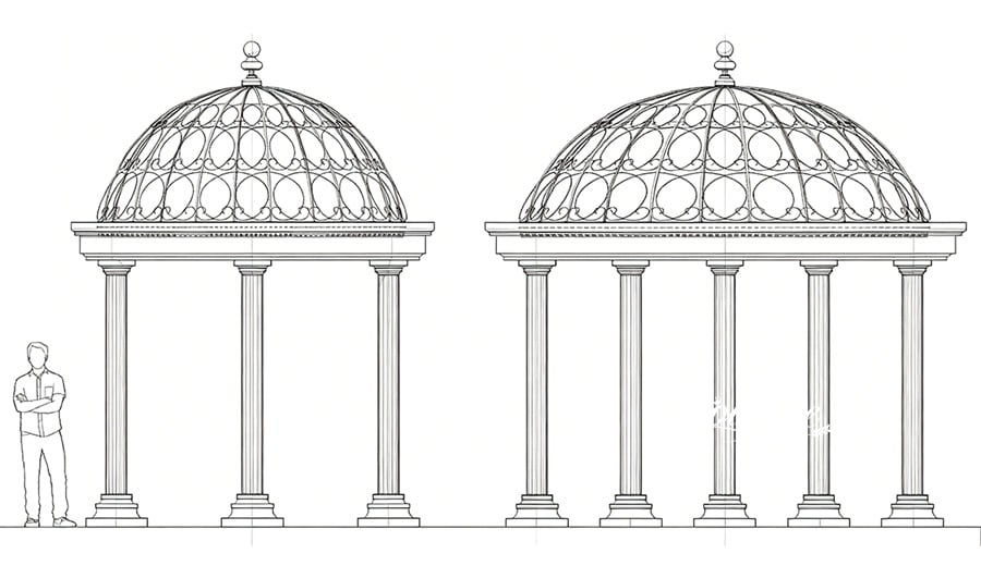 Custom gazebo architectural drawings and 3D renderings