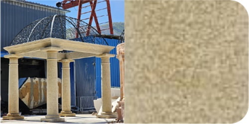 Bianco Marble with Iron Dome