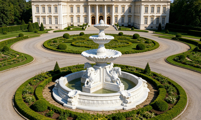 Custom marble fountains for gardens villas estates and hotels